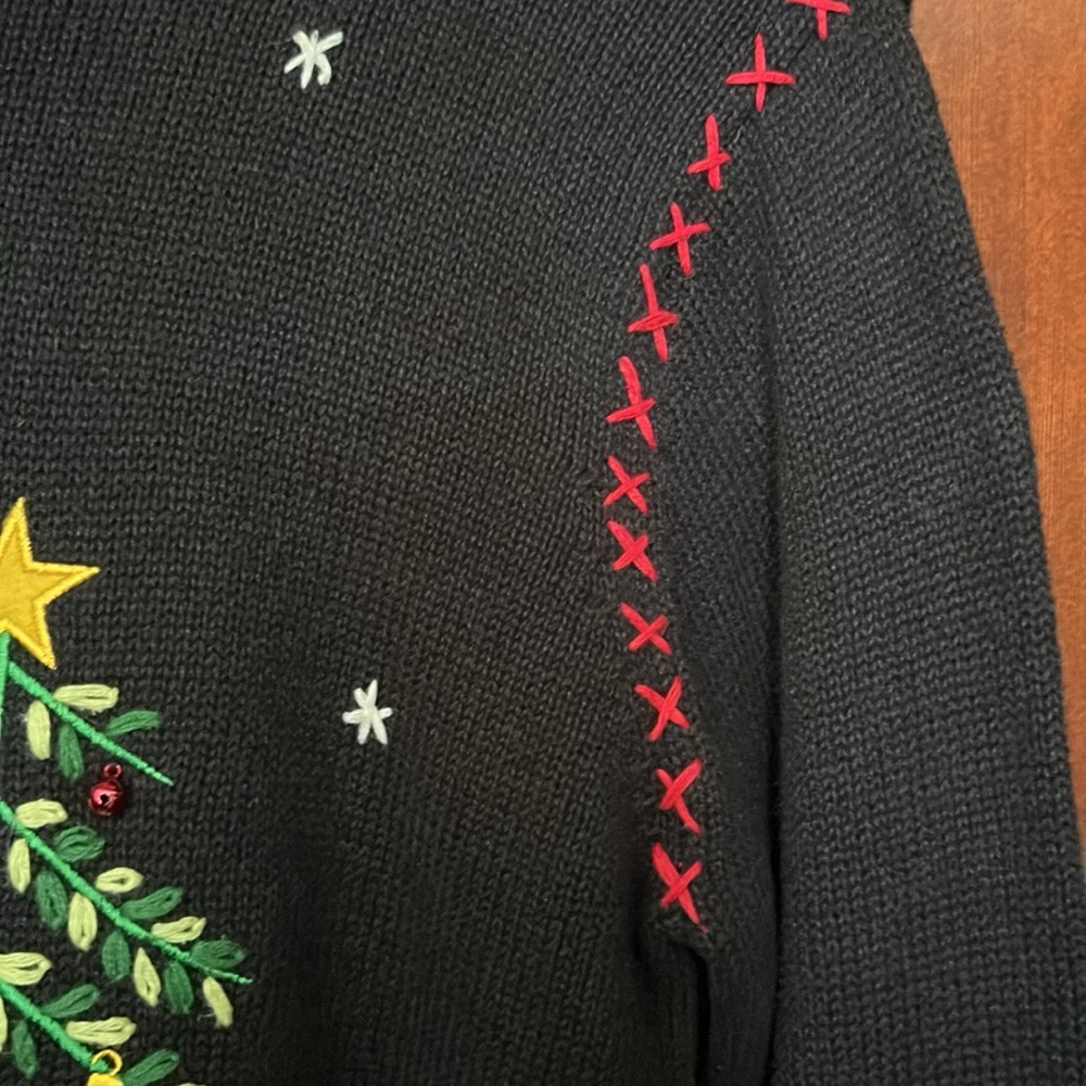 Christmas Sweater Classic Elements Medium Black - image 4